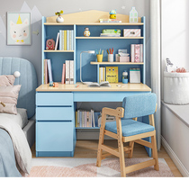 Children Desk Bookcase Bookcase Book Cabinet Integrated Table Students Study Desk Writing Desk Home Male Girl Bedroom Homework Table And Chairs