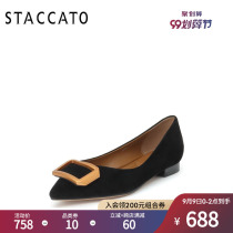 Scatto autumn new low-heel pointed cashmere leather flat shoes women shoes Q1903CQ9