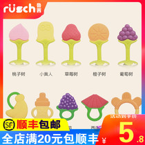 Lucie baby teether Baby molar stick Newborn molar trainer Fruit and vegetable music bite glue toy