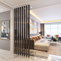 Simple modern stainless steel screen partition Light luxury titanium living room column Bedroom entrance Nordic design wall vertical strip