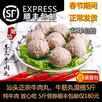 Chaoshan beef balls 5 kg Shantou Jieyang beef tendon balls authentic hot pot ingredients handmade solid meatballs Chaozhou specialty