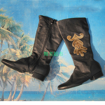 Full pigskin soft boots Mongolian ethnic dance boots dance shoes horse boots men and women inner zipper or lace