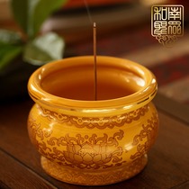 Buddha supplies for Buddha Guanyin sandalwood stove line incense burner for the God of Wealth incense burner 456 inch Tang color lotus incense burner