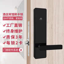 Hotel door lock hotel lock magnetic card induction lock electronic ic lock wooden door lock apartment rental lock home stay lock brush card lock