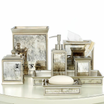 Classic bathroom toiletries model room ornaments high-end light luxury European American teeth gift cup set