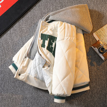 Tide brand CVY boys cotton jacket 2022 autumn and winter new Korean version of the middle and large childrens quilted thick warm cotton jacket