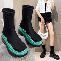 TATA JIDI he her base stretch shoes autumn womens shoes pine bottom casual fashion winter cloth smoke tube Boots Boots