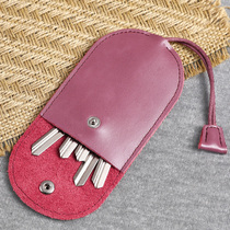 Lady Cow Leather Ultra Slim Key Bag Creative Korea Cute Pull-out Mini Small Universal Car Lock Spoon Bag Man