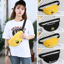  Chest bag female Korean version of the wild shoulder bag messenger bag fashion casual small backpack canvas bag summer satchel sports waist bag