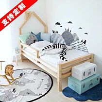 ins Nordic Net red small house shape solid wood bed baby bed artifact room decoration wooden bed