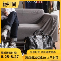  Buried head layer vegetable tanned leather travel bag mens retro duffel bag fitness storage handbag messenger bag B173