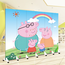 Custom home Creative Screen decoration partition wall kindergarten childrens room cartoon living room bedroom shade fabric