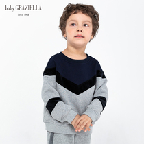 Baby Graziella goalzia boys' v-panel sweater autumn winter 18qp7030