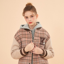 Cubs baseball suit ins fashion 2019 winter new women's Plaid Wool fashion coat q-ttjw98t07n
