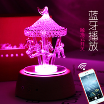 Valentines Day creative luminous carousel music box for girls girlfriends wives classmates girlfriends Birthday gifts