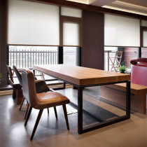 American solid wood dining table simple modern household dining table rectangular dining table and chair combination iron table industrial style dining table