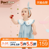 Pawinpaw cartoon cubs 2020 new summer baby girls' dress foreign dress lotus leaf skirt