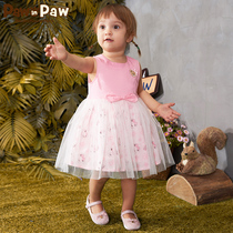 Pawinpaw cartoon cub children's wear summer girl's mesh vest skirt baby princess skirt