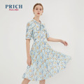 PRICH 2020 summer new print mid-length female chiffon high-end temperament dress PROWA2420Q