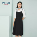 PRICH2020 autumn new sling solid color belt waist waist temperament dress PROWA7505Q