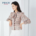 PRICH2020 autumn new bowknot floral loose fashion workplace shirt PRBAA3820Q