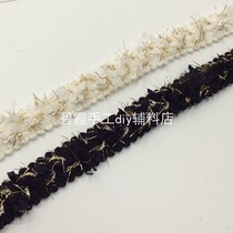 1 7cm gold silk woven small fragrant wind webbing handmade diy clothing accessories luggage scarf hat accessories lace