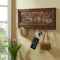 Genguan Hanging Clothes Hanger Wall-hanging Living Room Bedroom Wall Doorway Hook Shelf Creative American Solid Wood Cloakhat Rack