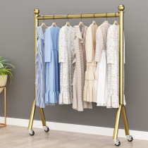 Household simple drying clothes rack Hanging rod Floor-to-ceiling bedroom hanging clothes rack Modern Nordic coat and hat rack with wheels