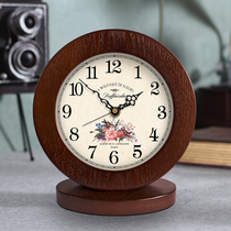 Living room American simple wooden clock clock mute modern bedroom clock retro European creative sitting clock pendulum clock