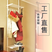 Deathfully multifunctional foyer coat rack non-perforated hanger living room shoe rack retractable porch shelf