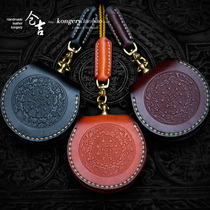 Kurji Handmade Containing Bag Zero Money Bag Men And Women Retro China Wind Genuine Leather Headphones Bag for Play Coins Bag Horseshoe Bag