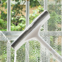 Wiping glass window artifact household window cleaning tool with telescopic rod washing and scraping integrated double-sided wiper