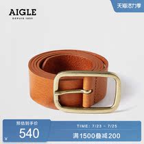 AIGLE LEABELT WOMENs brown cowhide leather leather wear-resistant belt simple belt