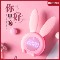 Rabbit small alarm clock for students cute net celebrity alarm for children and girls get up artifact 2020 new smart