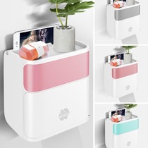 Toilet tissue box toilet paper rack toilet wall creative non-perforated waterproof toilet paper paper roll box