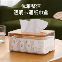 Korea ins transparent bear cute home tissue box student dormitory desktop polar bear drawing Box storage box