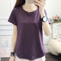 Large size quick-drying clothes womens short-sleeved T-shirt spring and summer outdoor running sports fitness elastic breathable loose sweat-absorbing blouse