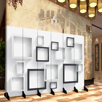 3D stereo modern folding screen partition fashion living room porch video YY anchor live telescopic background wall