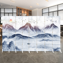 New Chinese landscape screen partition porch room bedroom entrance office simple folding mobile home background