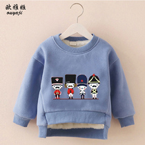 Boys and girls plus velvet vests autumn and winter childrens tops plus velvet vests double-layer thick warm coat childrens clothing