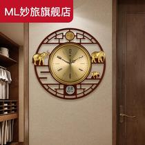 New Chinese Hung Clock Home China Wind Creativity Clock Table Living Room Decoration Atmosphere Brief About Wooden Silent Quartz Clock