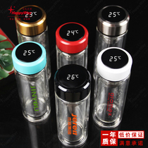 Double-layer temperature glass customized printed logo printing Cup customized advertising printing to send customers activities gifts
