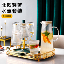 Net red ins light luxury household women's glass set heat-resistant drinking cup cup with large capacity cold kettle