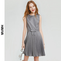 VIP￥563 HAVVA summer French dress temperament slim and thin pleated skirt female Q33380