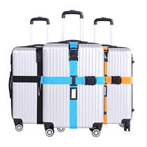Travel luggage trolley case safety belt with combination lock bundle strap reinforced cross strap thick strap