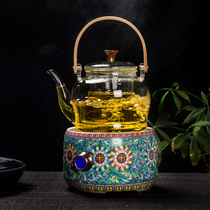 Enamel electric pottery stove tea maker set small household kung fu tea set glass cooking teapot steaming teapot tea stove
