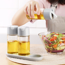 Japan-style Glass Oil Pot Suit Oil Bottle Oil Tank Leakproof Kitchen home Automatic opening and closing soy sauce Vinegar Seasoning Bottle Mini