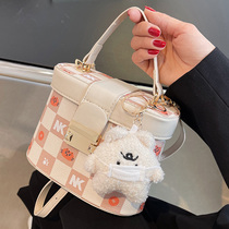 Net Red Ocean Bag for Women 2021 Autumn Winter New Japan-South Korea Checkered Bucket Bag Fashion Casual Single Shoulder Bag