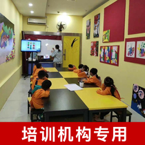 Primary and secondary school students tutoring training courses cram school double art painting Kindergarten childrens color desks and chairs combination