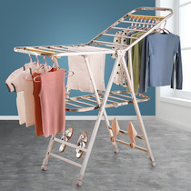 Clothes rack floor folding indoor household clothes rack drying rack Bedroom balcony stainless steel diaper rack drying quilt